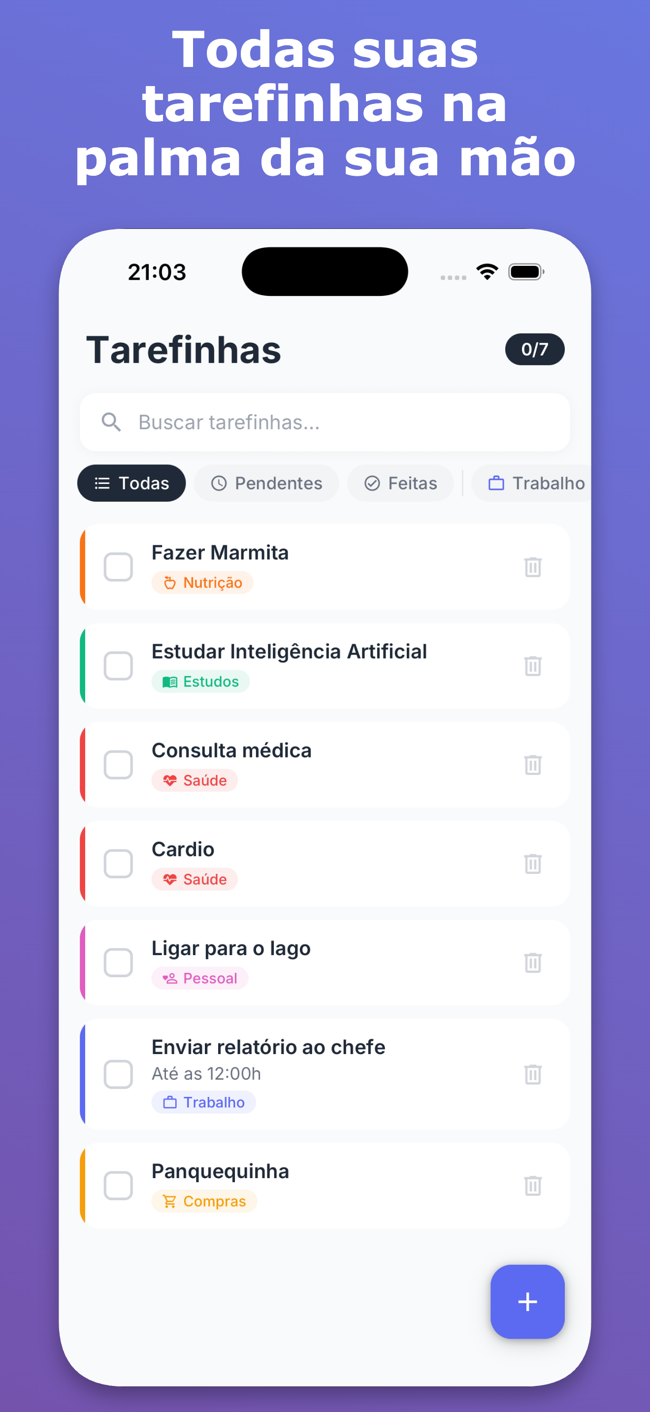 Lista principal de tarefas