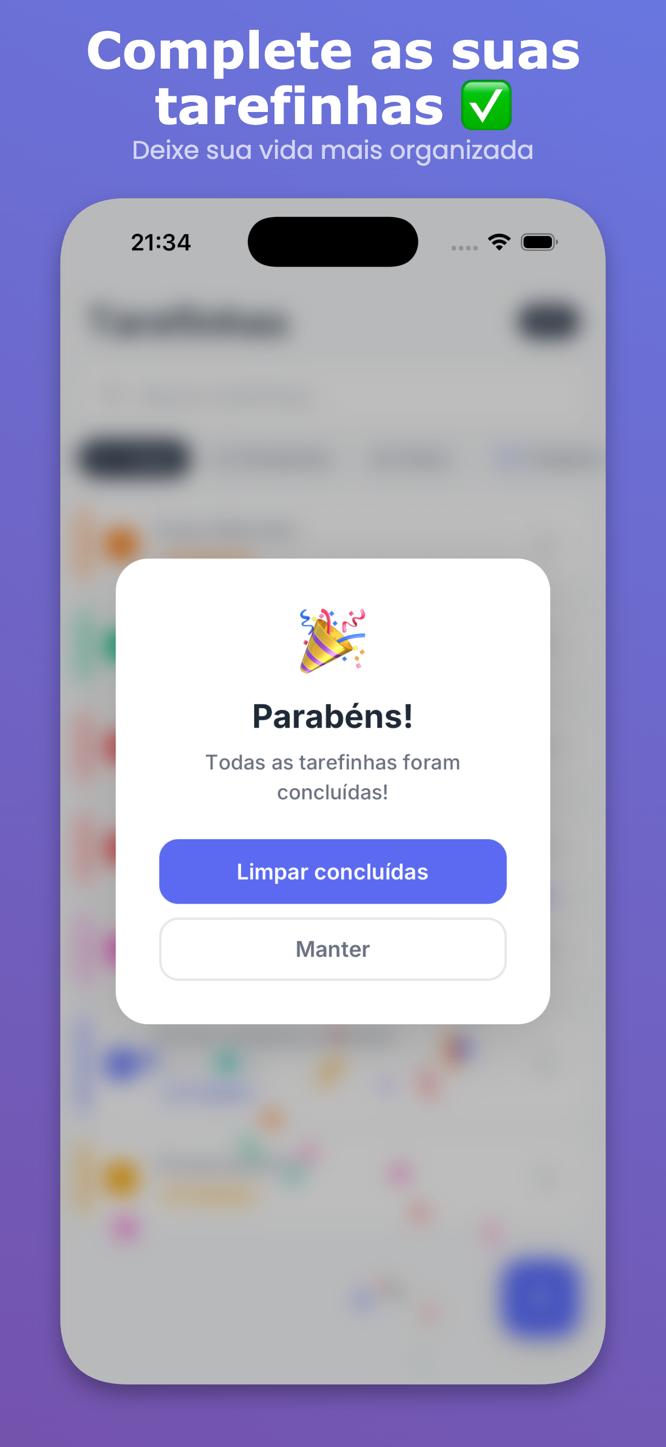Celebração com confete